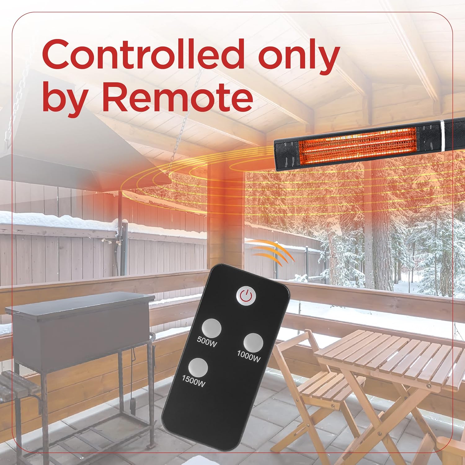 BLACK+DECKER 1500W Outdoor Electric Patio Heater with Remote Control