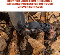 Ergodyne - 18442 ProFlex 342 Professional Knee Pads, Protective Extra Long Cap, Injected Gel Padded Technology, Adjustable Straps, Black