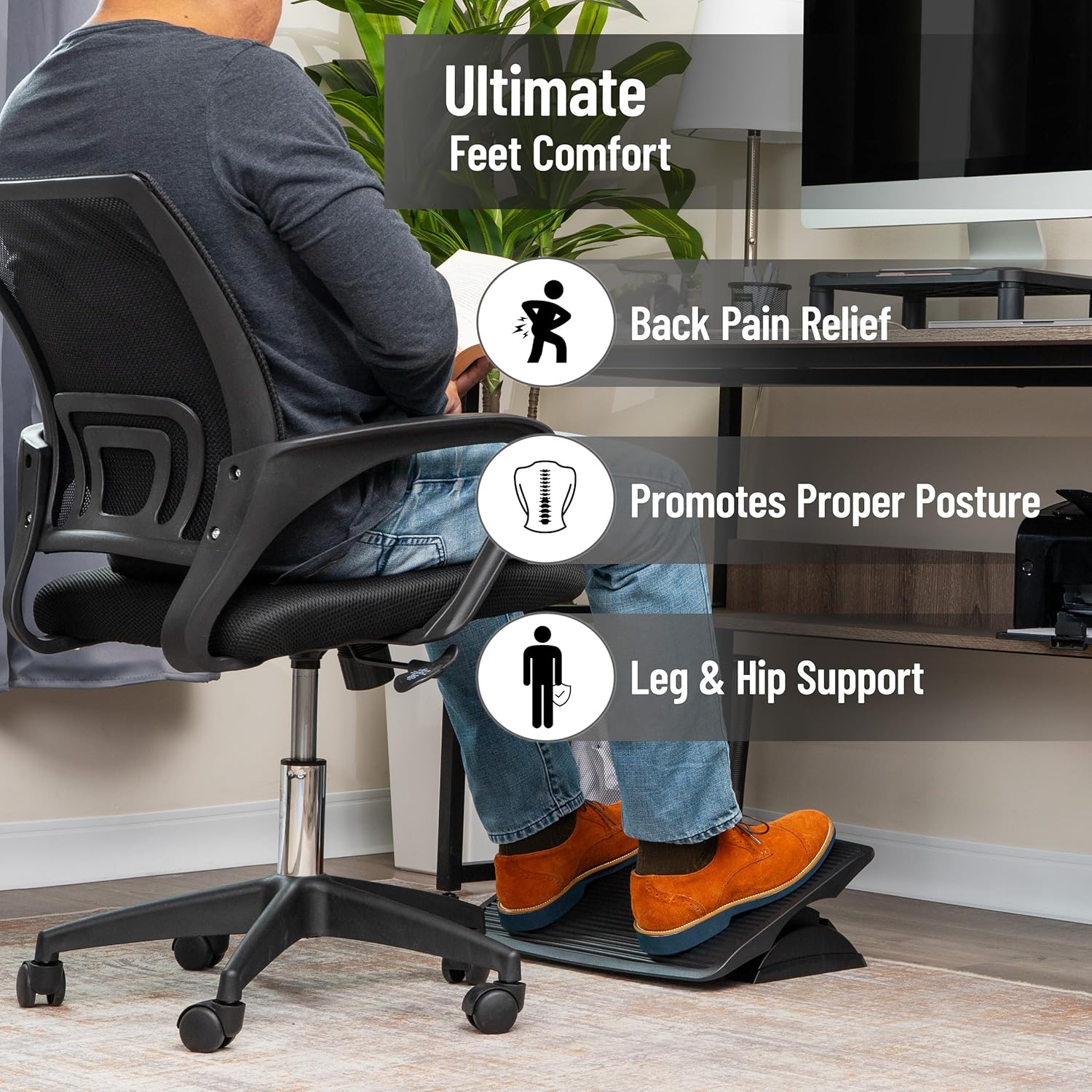 MIND READER Adjustable Ergonomic Foot Rest