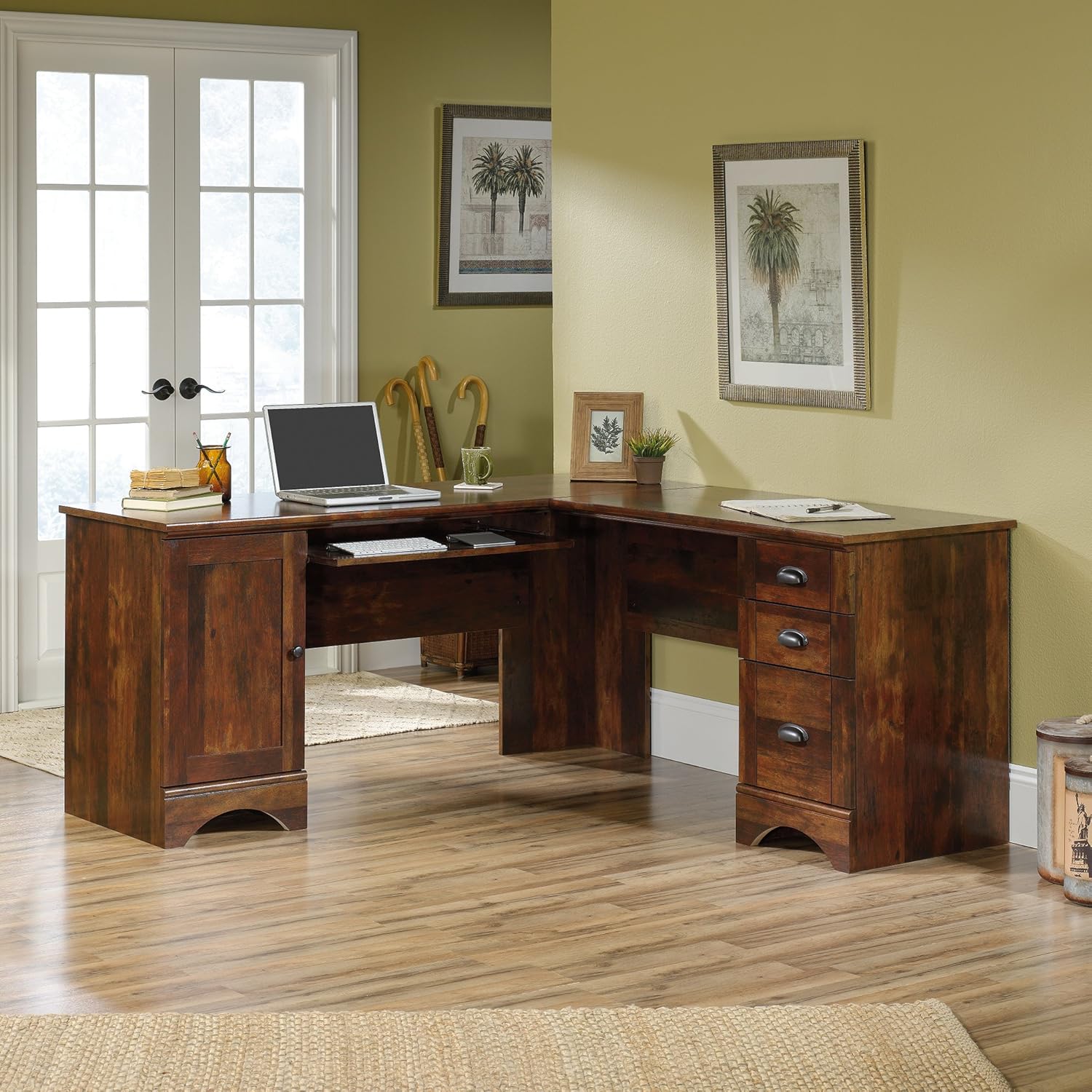 Sauder Harbor View L-Shaped Corner Computer Desk