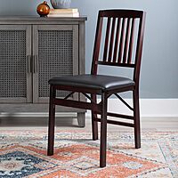 Linon Triena Mission Back Set of 2 Folding Chair, 17" w x 20" d x 36" h, Brown