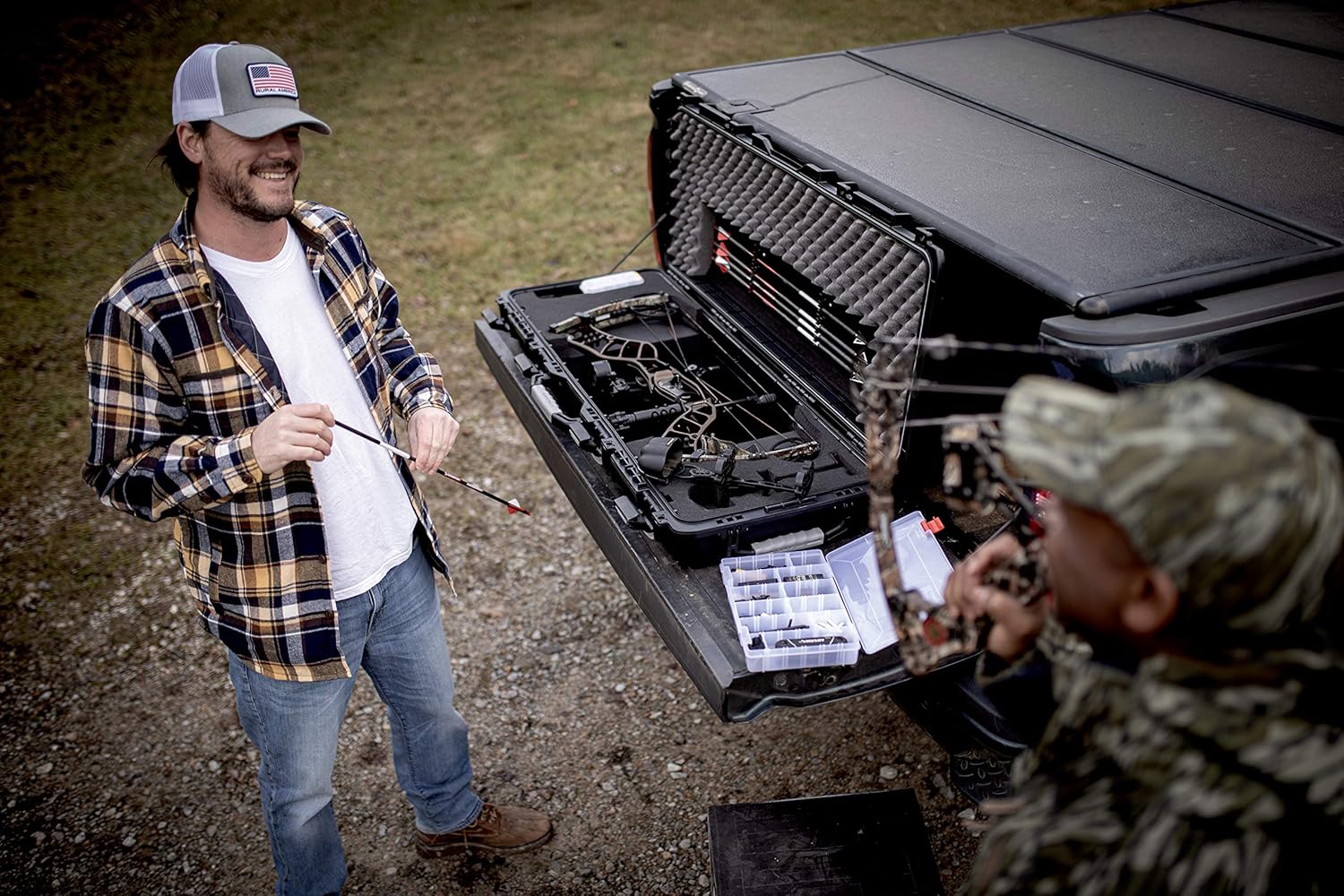 Plano Field Locker Element 44" Bow Case, Black with Gray Accents, Wheeled Archery Case Storage, Airline Approved