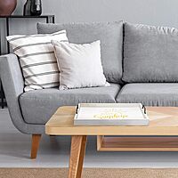 Elegant Designs Decorative Wood Serving Tray w/Handles