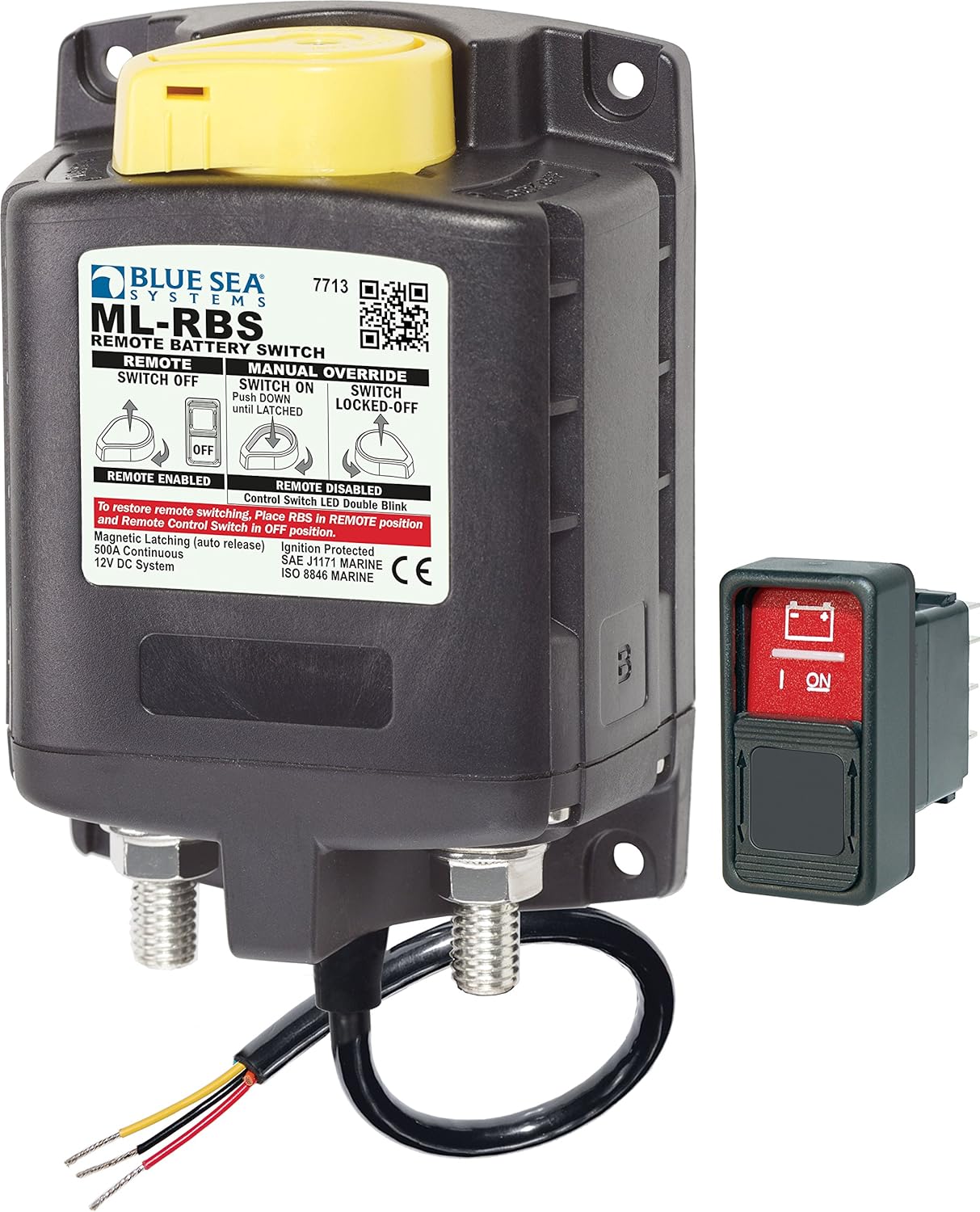Blue Sea Systems 7713 ML-RBS Remote Battery Switch with Manual Control Auto-Release - 12V