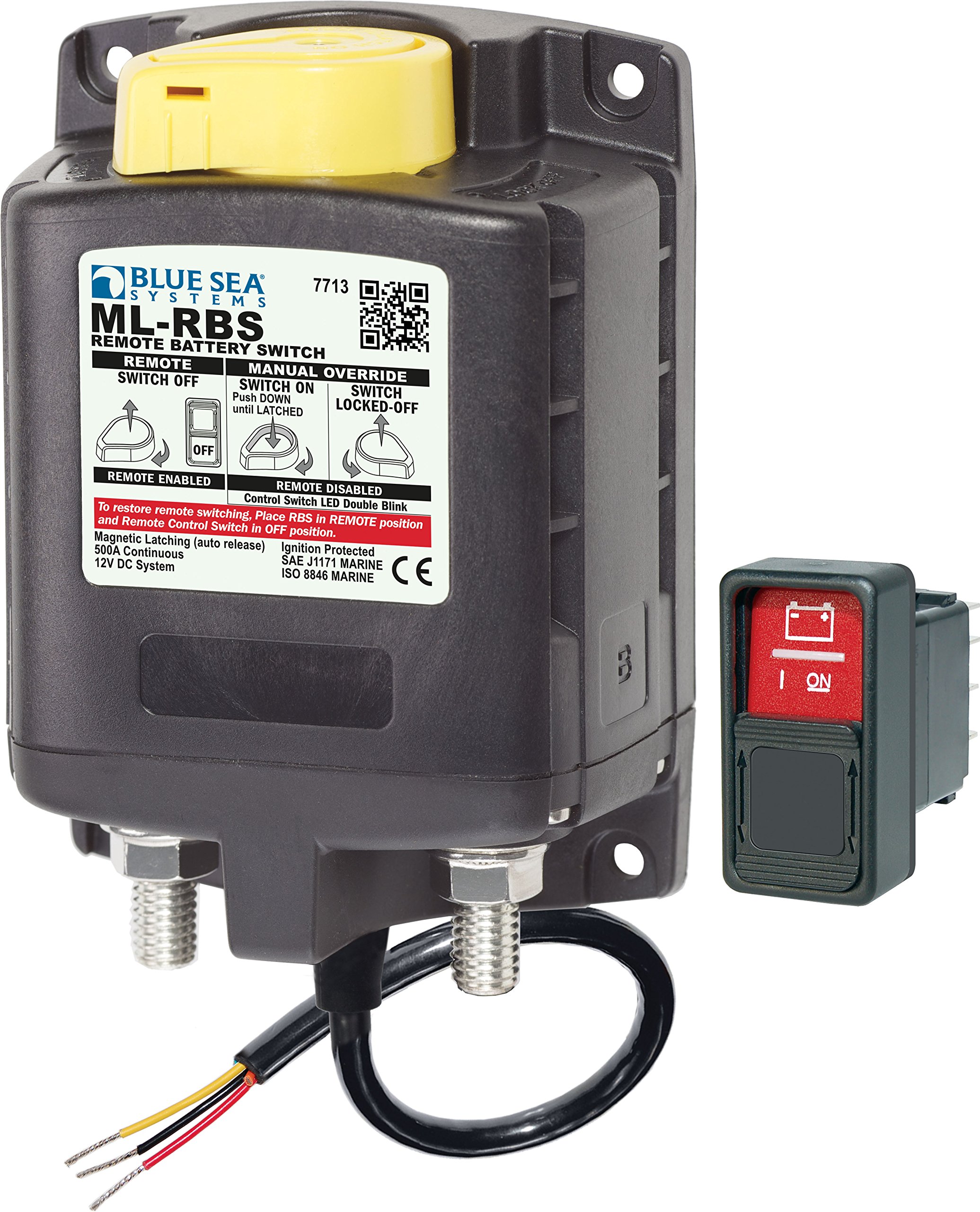 Blue Sea Systems 7713 ML-RBS Remote Battery Switch with Manual Control Auto-Release - 12V