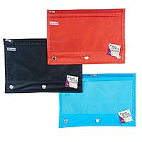 Charles Leonard Pencil Pouches, 10in x 7in, Assorted Colors, Pack Of 24 Pouches