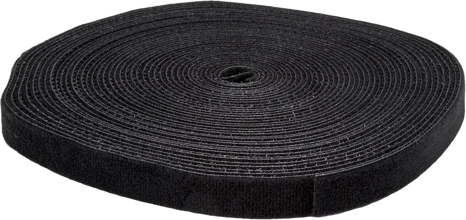 StarTech.com Hook and Loop Roll - Cut-to-Size Reusable Cable Ties - Black