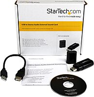 StarTech.com USB Sound Card - 3.5mm Audio Adapter - External Sound Card - Black - External Sound Card, TAA (ICUSBAUDIOB)
