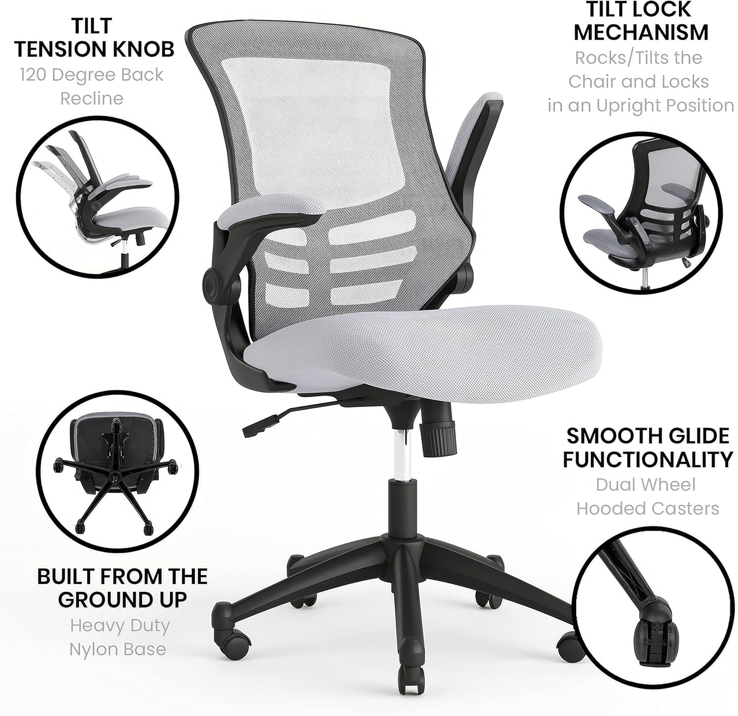 Flash Furniture Kelista Mid-Back Mesh Swivel Office Chair