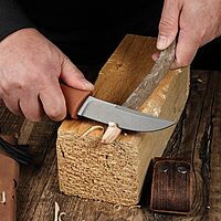 CIVIVI Tamashii Fixed Blade Knife, 4.07" D2 Blade Canvas Micarta Handle with A Kydex Sheath, T-clip, Paracord Lanyard for EDC Outdoor Carry Bob Terzuola Designed C19046-5