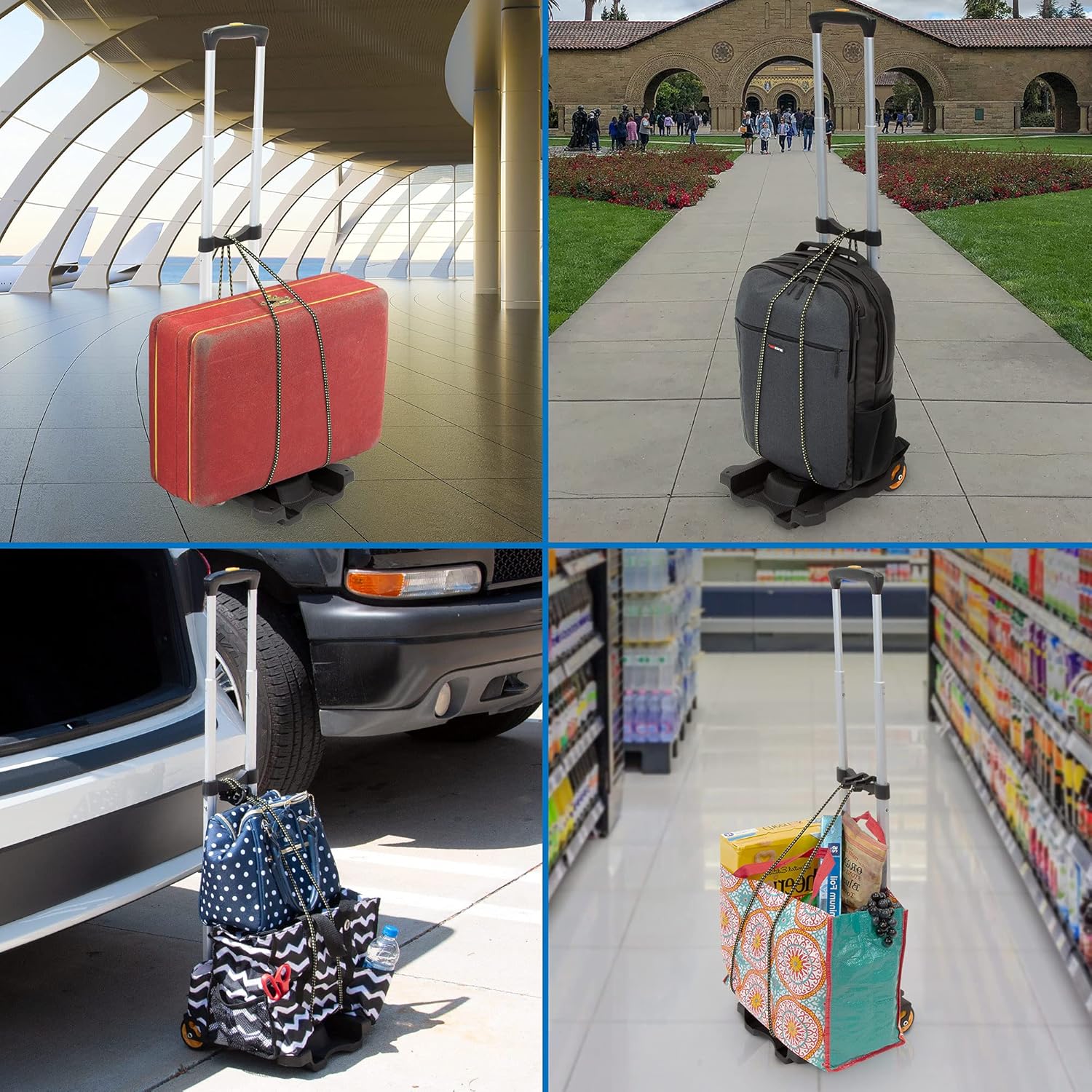 Mount-It! Luggage Cart with Wheels Foldable | Strong, Compact Luggage Cart Holds 77 Pounds - Carry Boxes