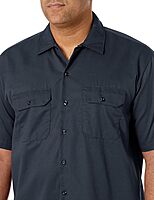 DICKIES Men's Short Sleeve Twill Work Shirt - Button-Front