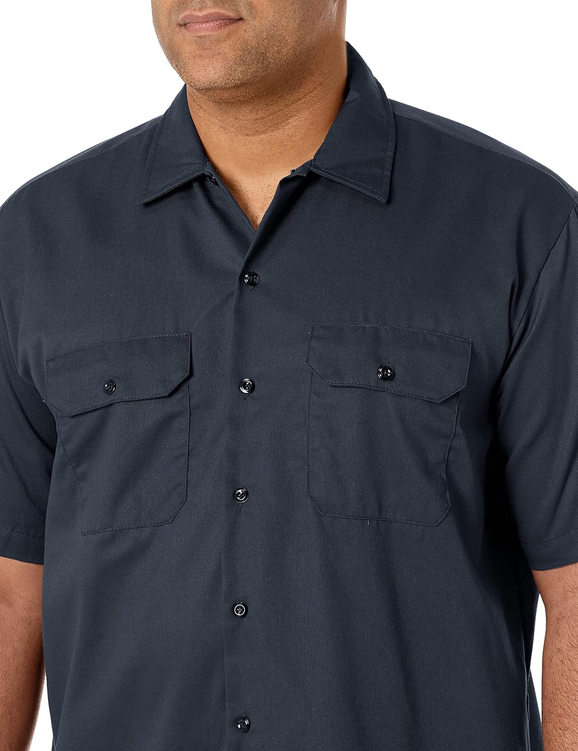 DICKIES Men's Short Sleeve Twill Work Shirt - Button-Front
