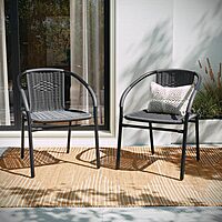 Flash Furniture Lila Rattan Stackable Indoor/Outdoor Dining Chairs