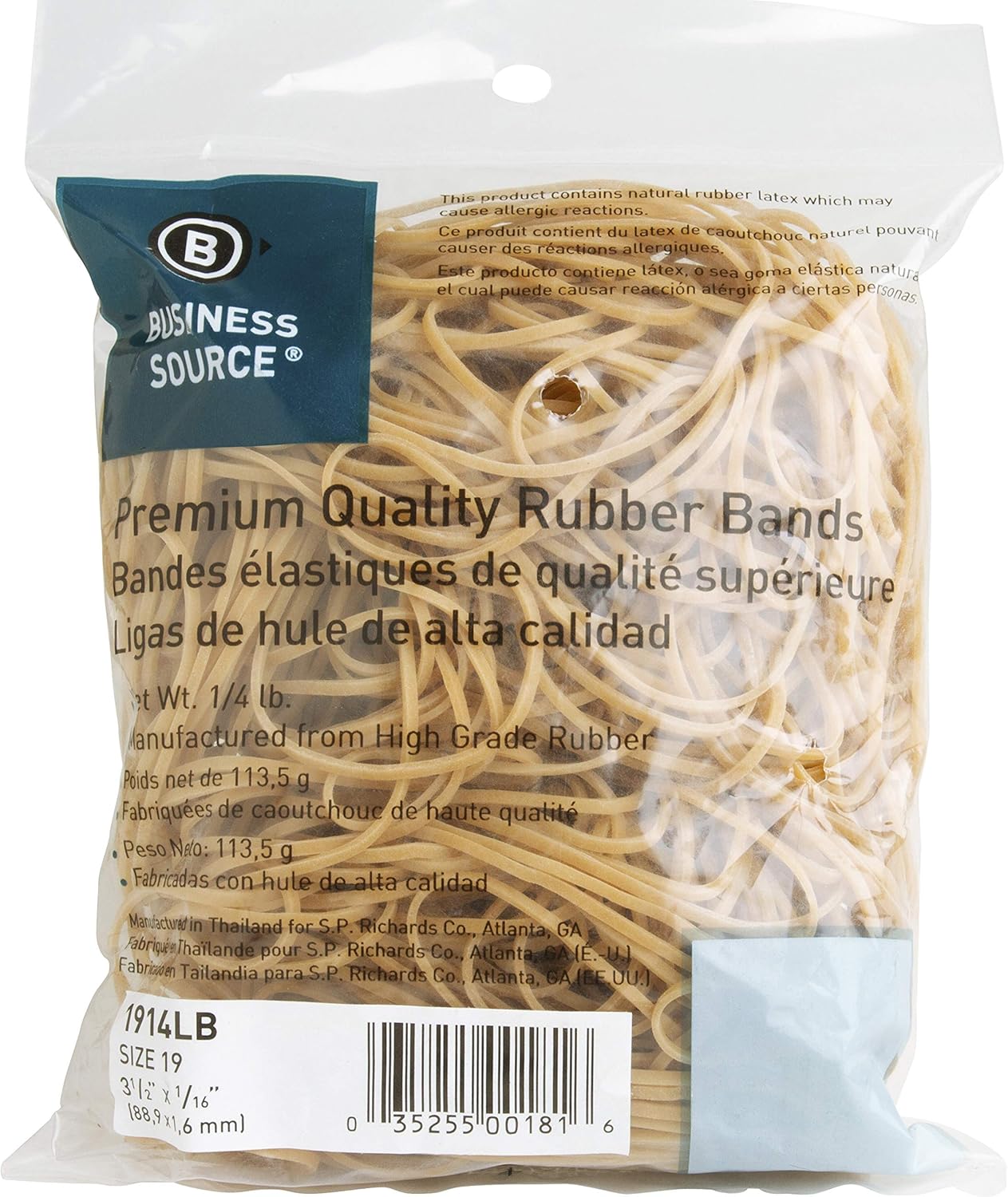 Sparco Premium Quality Rubber Bands - Size: #19 - 3.50in Length x 60 mil Width - 30 mil Thickness - Sustainable