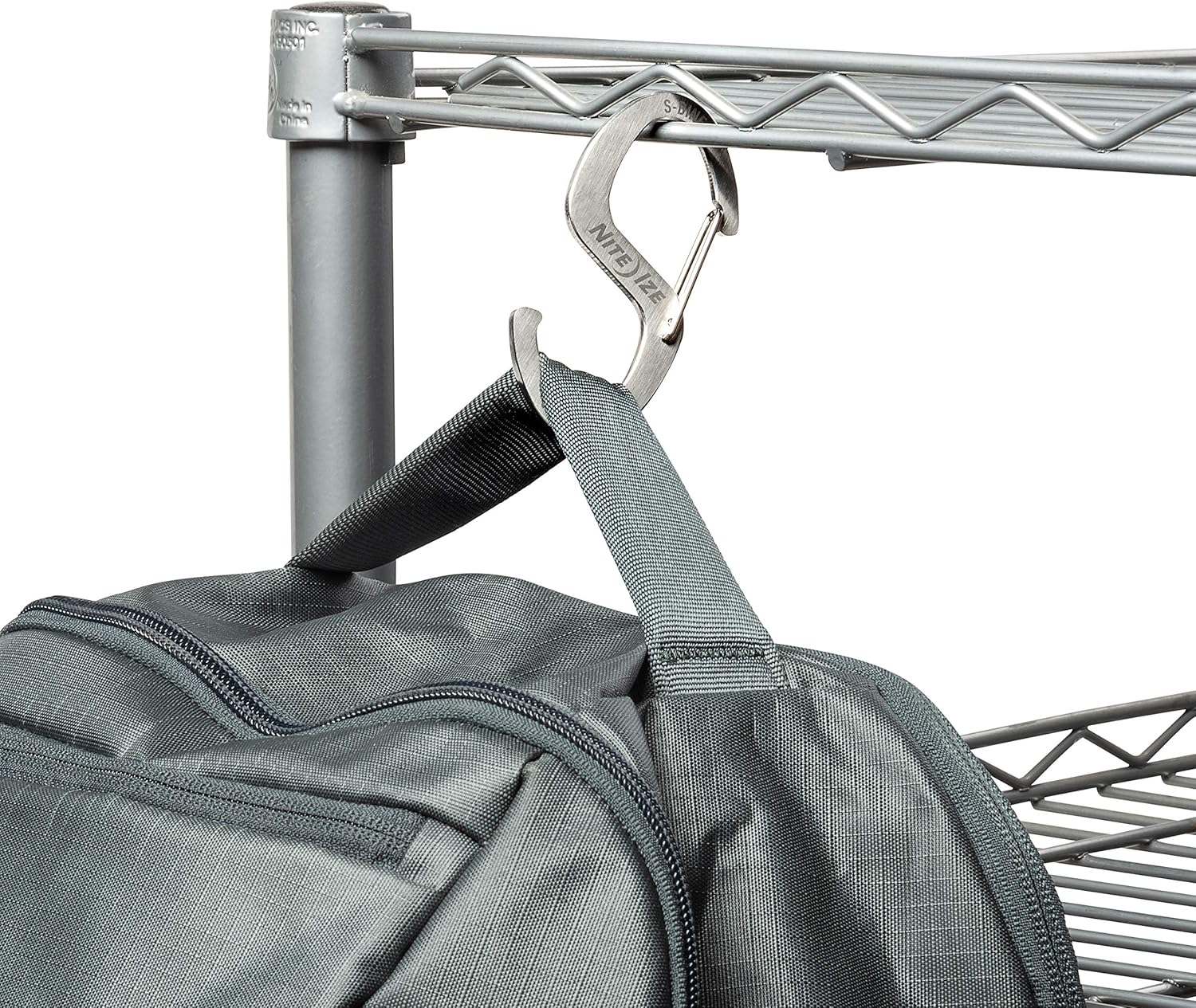 Nite Ize S-Biner Hook 'N Hold S-Hook, Stainless Steel S-Hook, Holds Pans, Tools and Plants, Stainless 1 Count (Pack of 1)