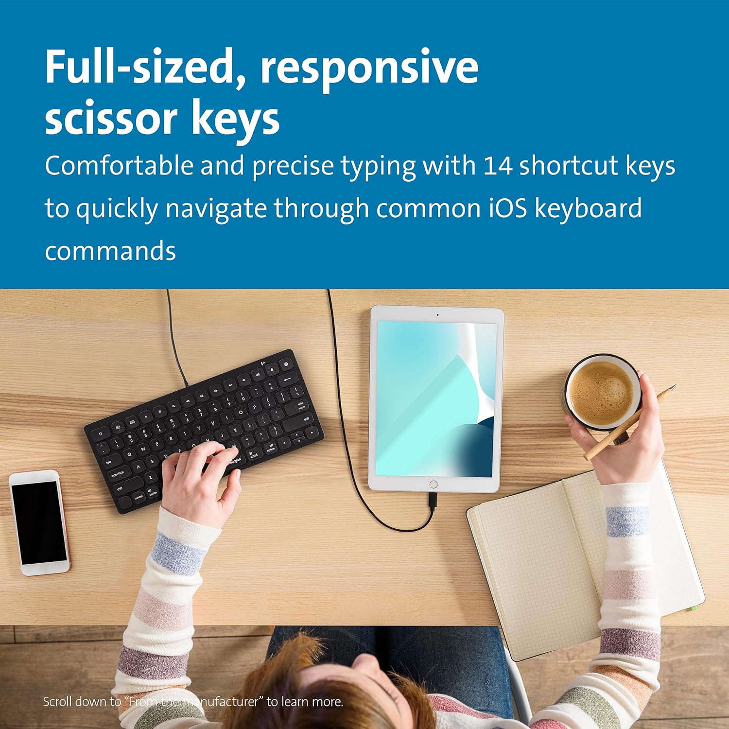 Kensington Compact iPad Keyboard with Lightning Connector (K75505US),Black