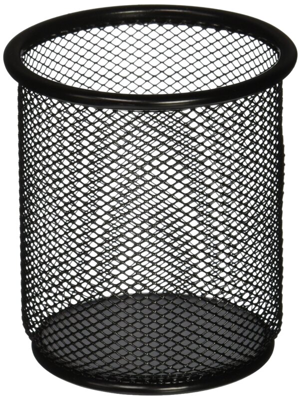Lorell LLR84149 Mesh Wire Pencil Cup Holder, Black