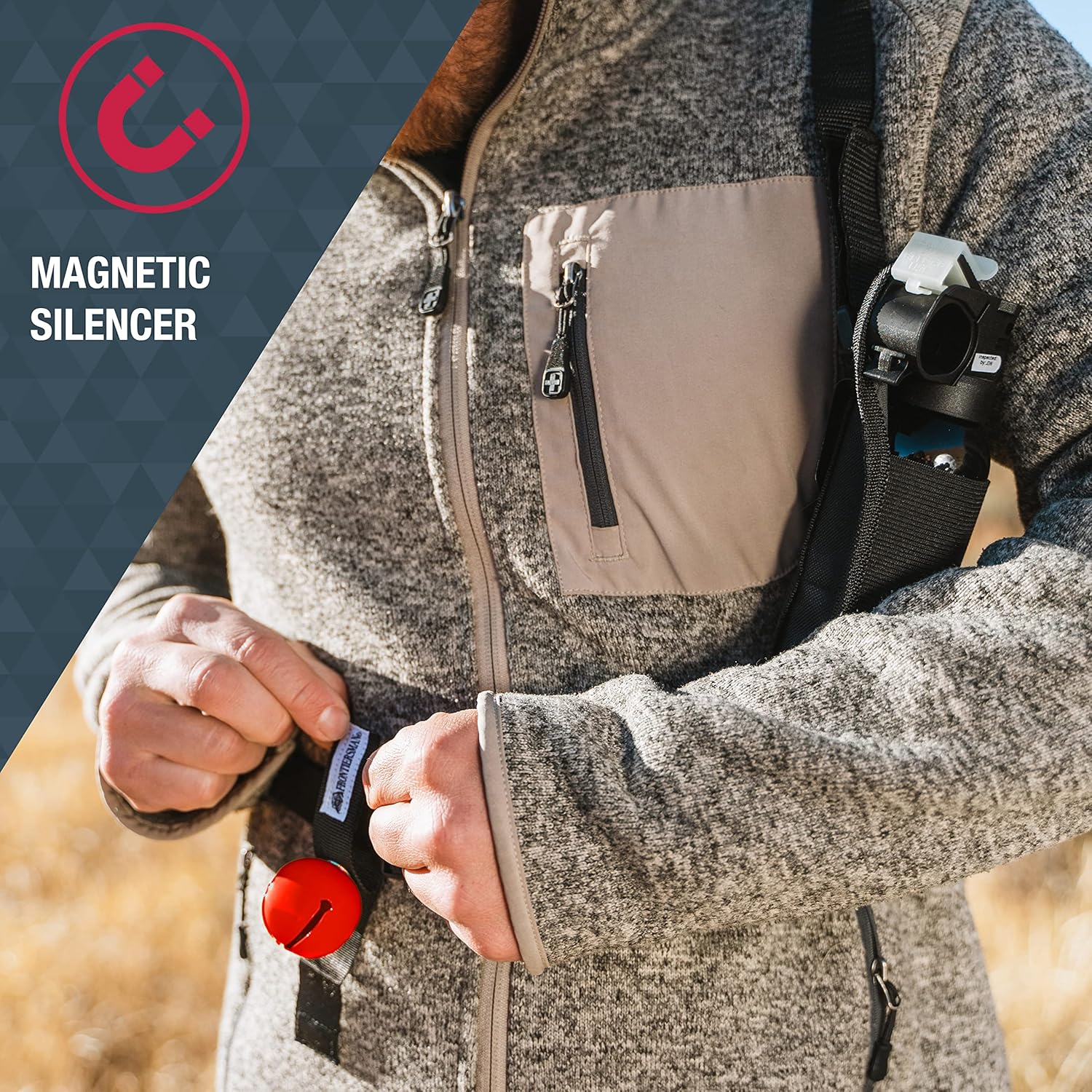 SABRE Frontiersman Bear Bell with Magnetic Silencer and Hook-and-Loop Strap