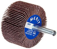 Merit High Performance Mandrel-Mounted Mini Grind-O-Flex Abrasive Flap Wheel, Round Shank, Ceramic Aluminum Oxide, 1" Dia