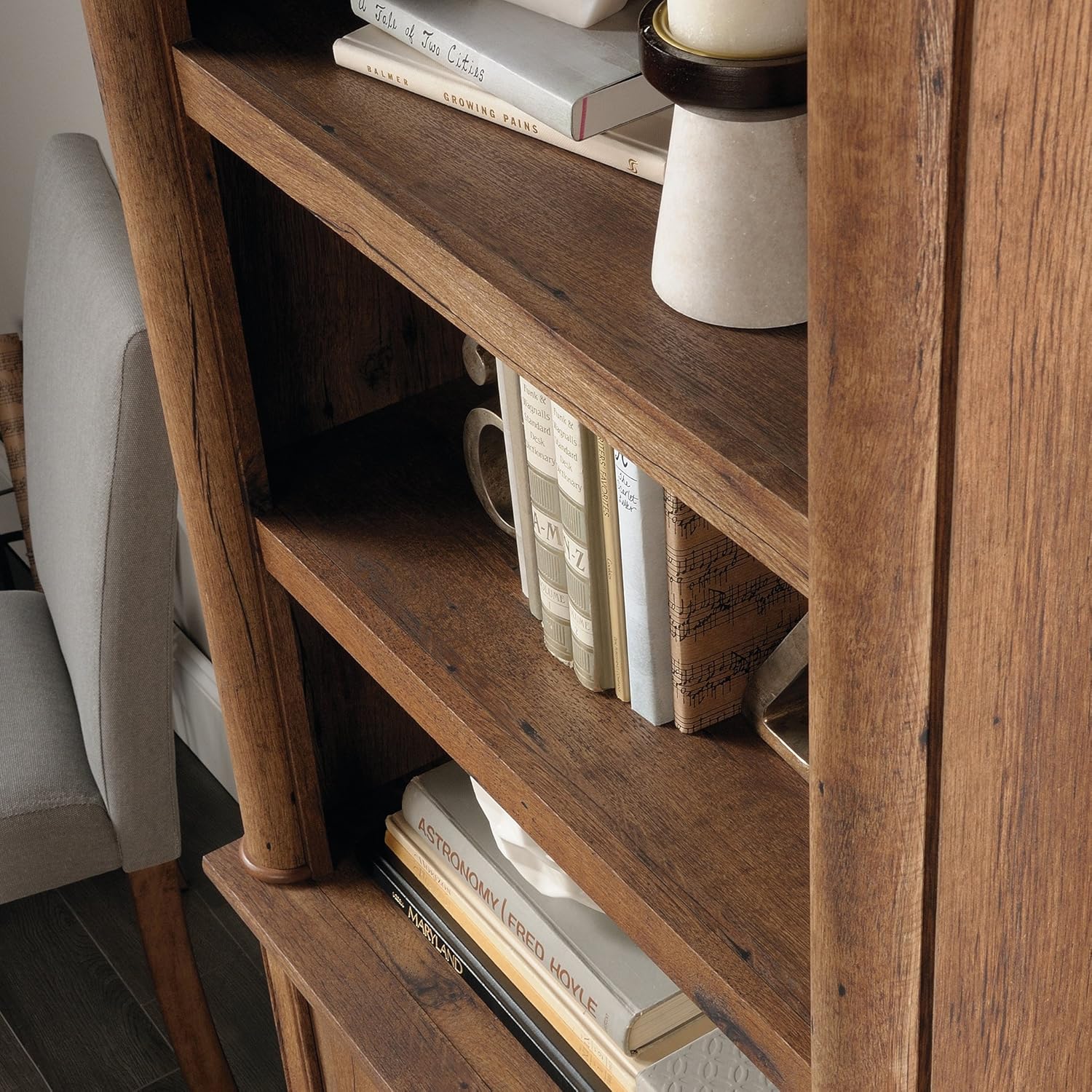 SAUDER Palladia 5-Shelf Library Bookcase with Doors