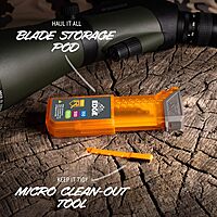 OUTDOOR EDGE Razor HTX 3.5" Folding Hunting Knife – Includes 5 Drop Point Blades, 1 Gut Blade