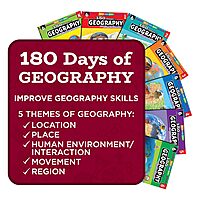 180 Days™: Social Studies, Geography for Kindergarten Practice Workbook for Classroom and Home, Cool and Fun Practice Created by Teachers (180 Days of Practice)