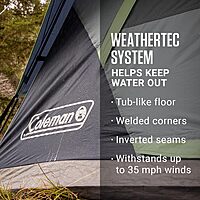 COLEMAN Skydome Tent with 5 Minute Setup, WeatherTec Waterproof System, Rainfly & Carry Bag