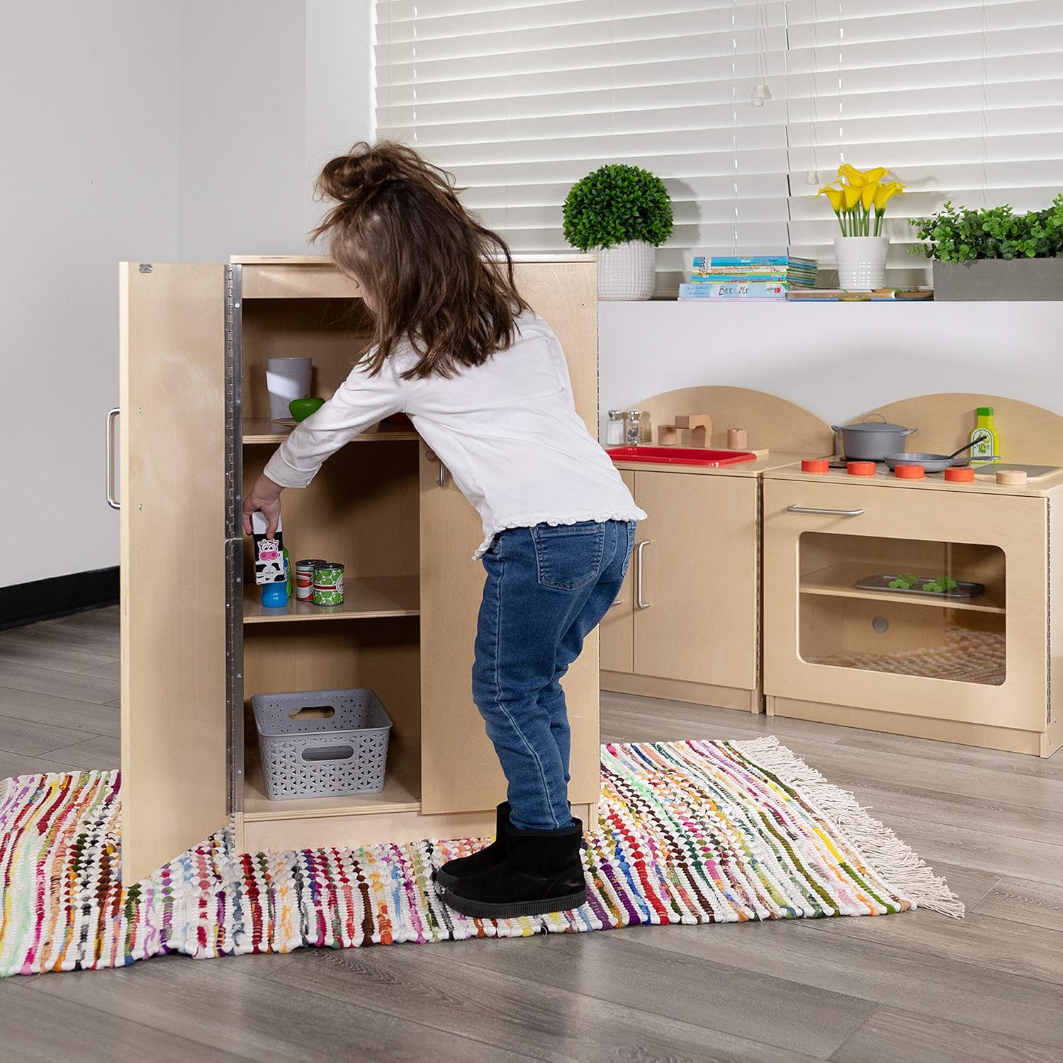 FLASH FURNITURE Hercules Children's Wooden Play Kitchen for Commercial or Home Use - Safe, Kid Friendly Design