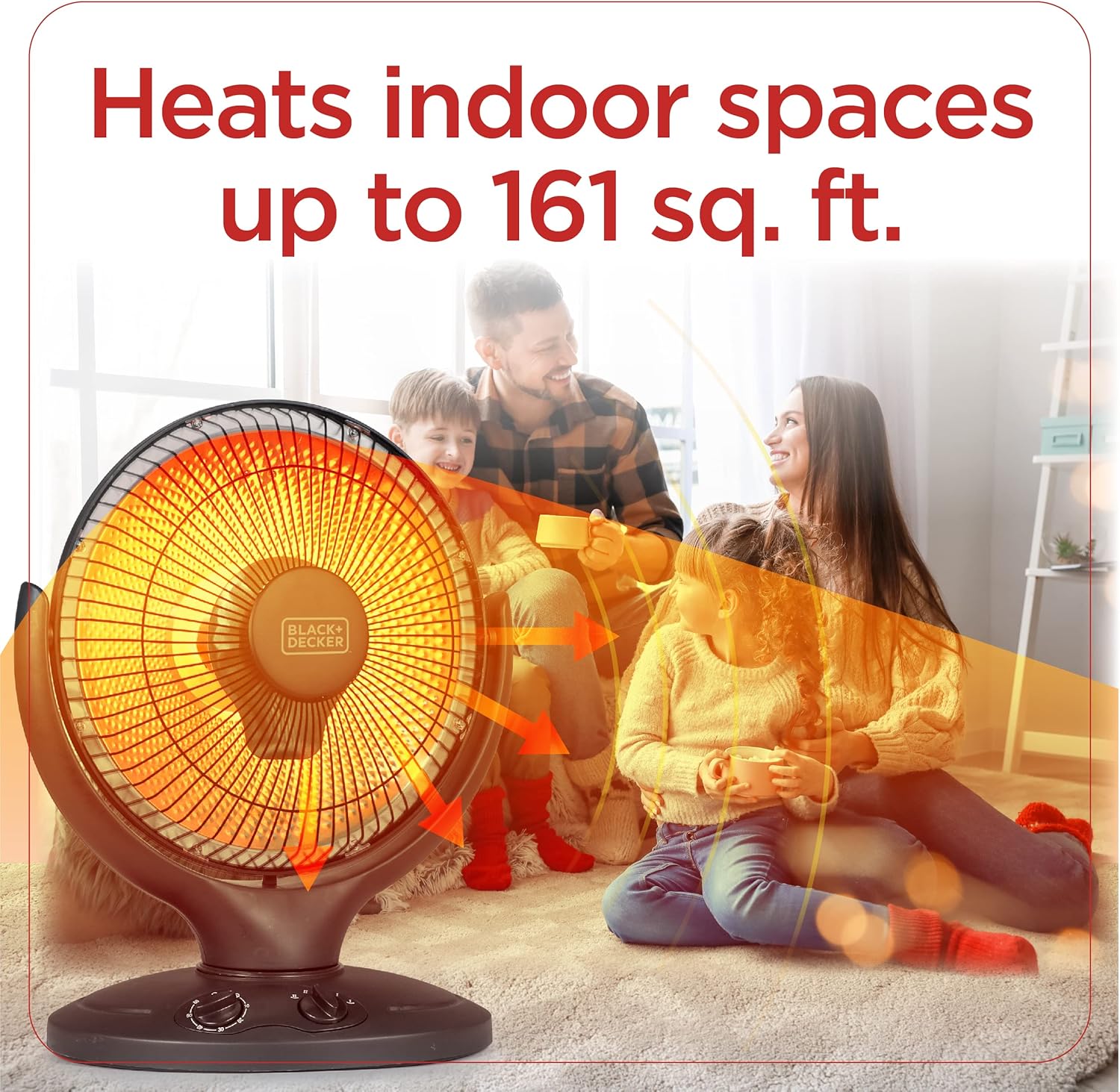 BLACK+DECKER Portable Heater for Rooms up to 161 Sq. Ft., Oscillating Space Heater & Heater for Bedroom with Overheat