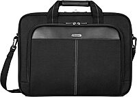 Targus unisex-adult Slim Briefcase With Crossbody Shoulder Bag 16 inch Black