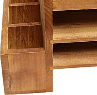 Elegant Designs Home Office Wood Tiered Desk Organizer with Storage Cubbies and Letter Tray