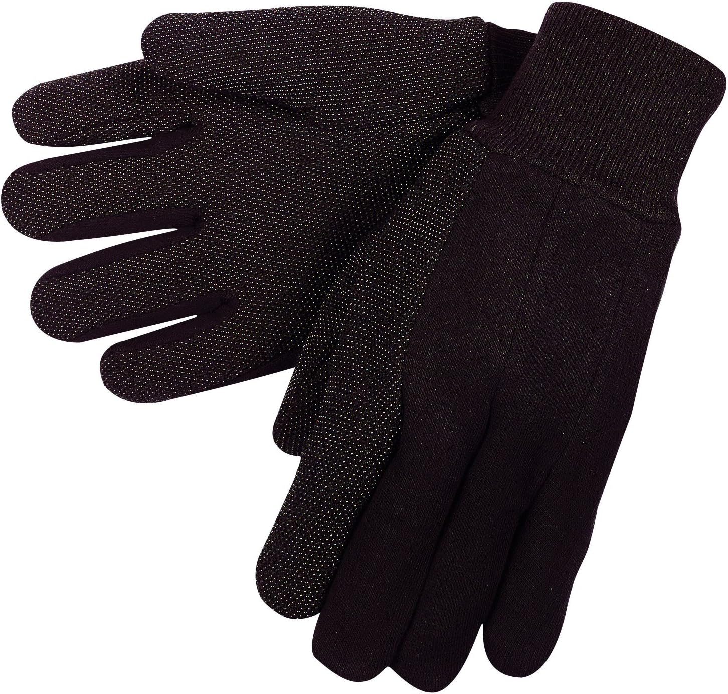MCR Safety 7810 Jersey Cotton Knit Gloves with Plastic Mini-Dotted Palm and Forefinger and Clute Pattern, Large, 1-Pair