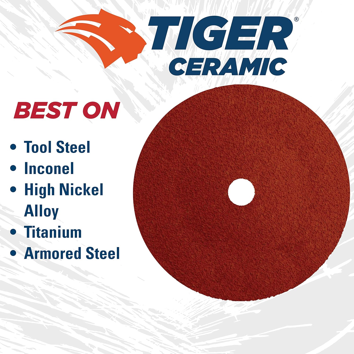 Weiler 69865 Tiger Ceramic Alumina Resin Fiber Sanding & Grinding Disc, 7" Diameter, 36 Grit, 7/8" Arbor Hole (Pack of 25)