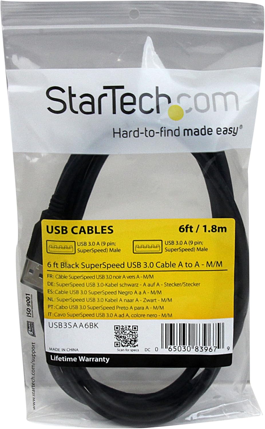 StarTech.com SuperSpeed USB 3.0 A-to-A Male-to-Male Cable