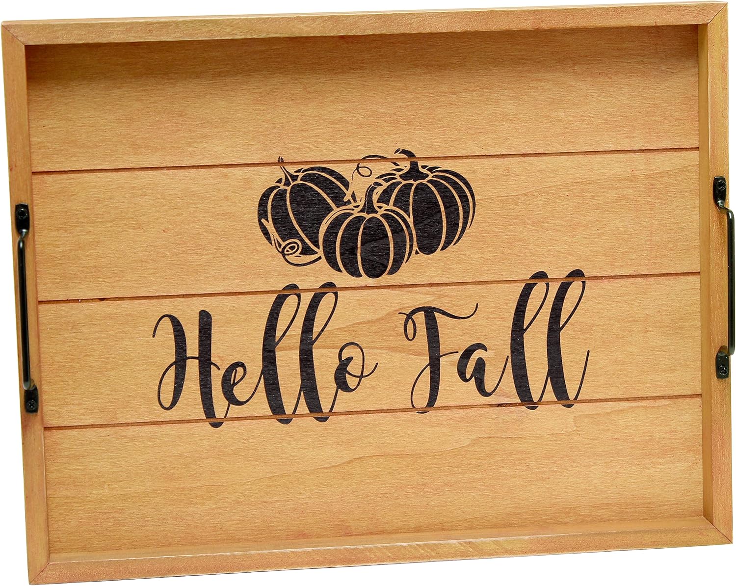 Elegant Designs Decorative Wood Serving Tray w/Handles