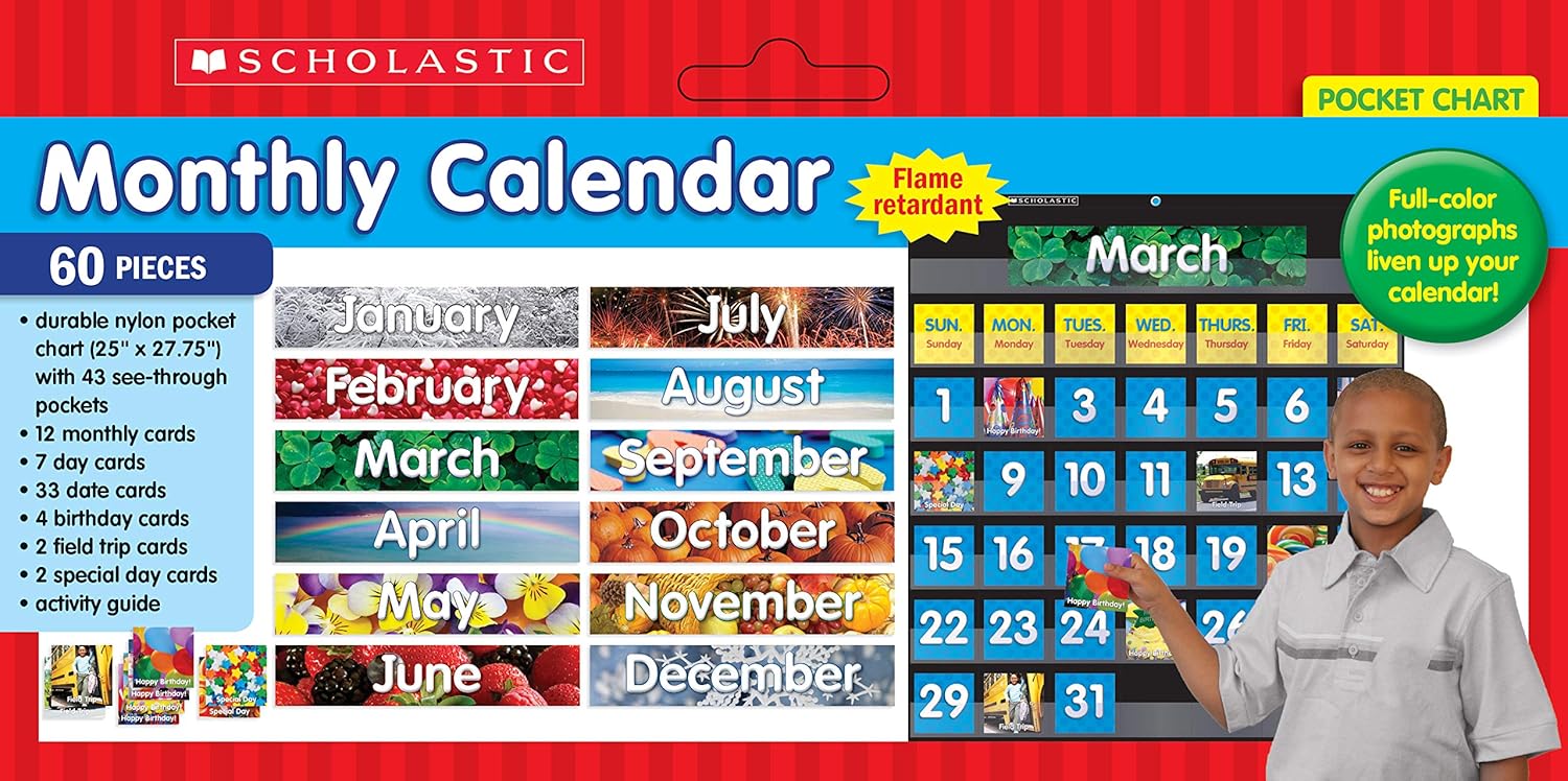 Scholastic Classroom Resources Pocket Charts for Calendar and Daily Schedule Management (SC583866
