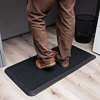Mind Reader Anti Fatigue Kitchen Mat, Standing Desk Mat, Cushioned Mat, Office, Kitchen, Rubber, 19.5 x 35.25 x 1, Black