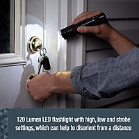 SABRE 2-in-1 Tactical Stun Gun with LED Flashlight, Rechargeable, Safety Switch