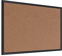 U Brands Cork Bulletin Board with Wood Frame