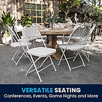 Flash Furniture HERCULES Series 650 lb Capacity Plastic Fan Back Folding Chair