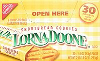 Lorna Doone Shortbread Cookies, 1.5 Oz, 6 Cookies Per Pack, Box Of 30 Packs
