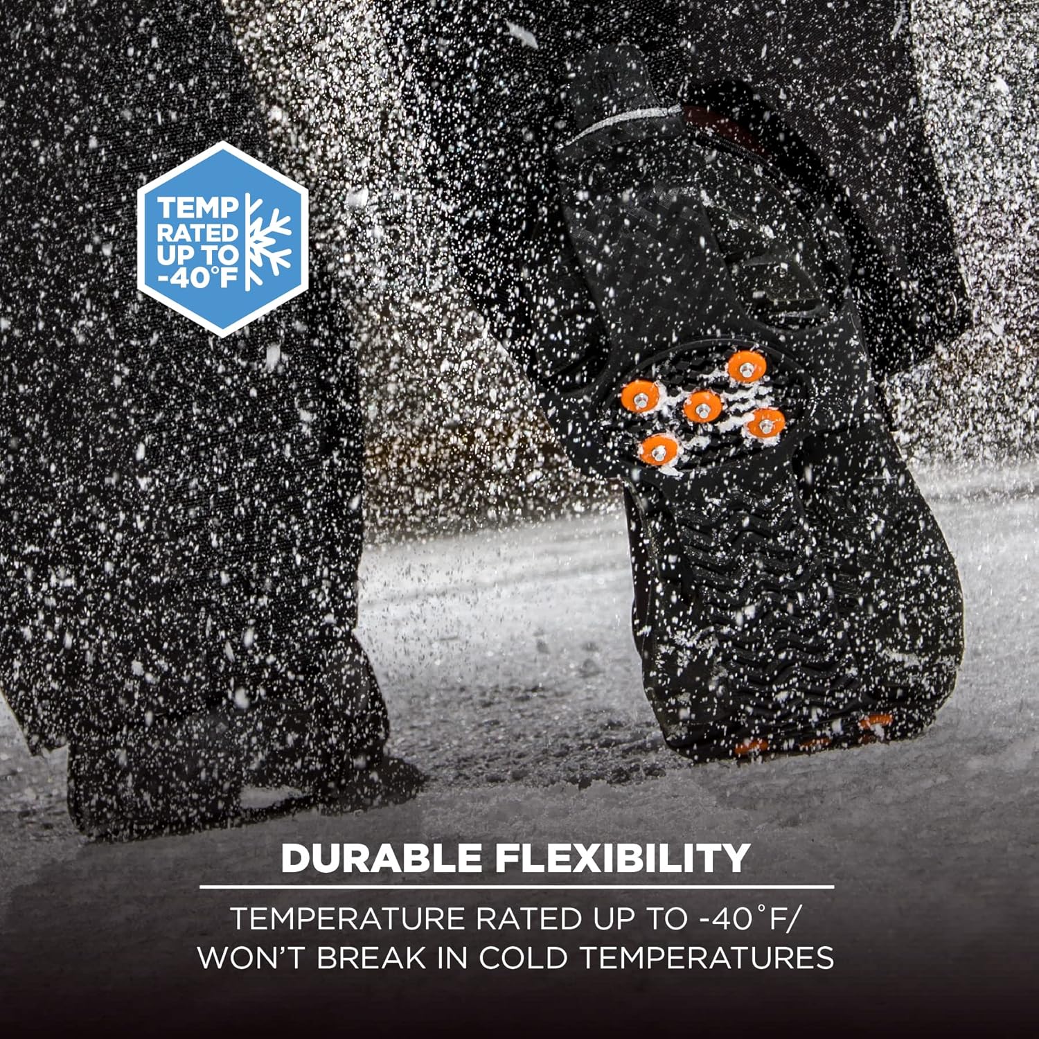 Ergodyne TREX 6310 Adjustable Slip-On Ice Traction Cleats with 10 Carbon Steel Spike Grips