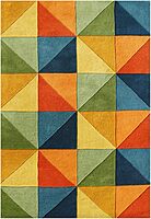 Handmade New Zealand Blend Wool Rug, 8 by 10-Feet, Multicolored