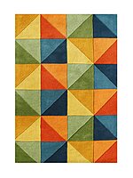 Handmade New Zealand Blend Wool Rug, 8 by 10-Feet, Multicolored