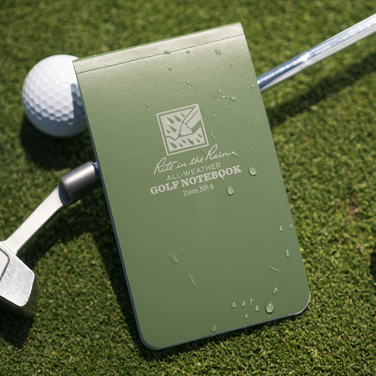 Rite in the Rain All-Weather Golf Notebook, 3.5" x 6", Green Field Flex (No. 4)