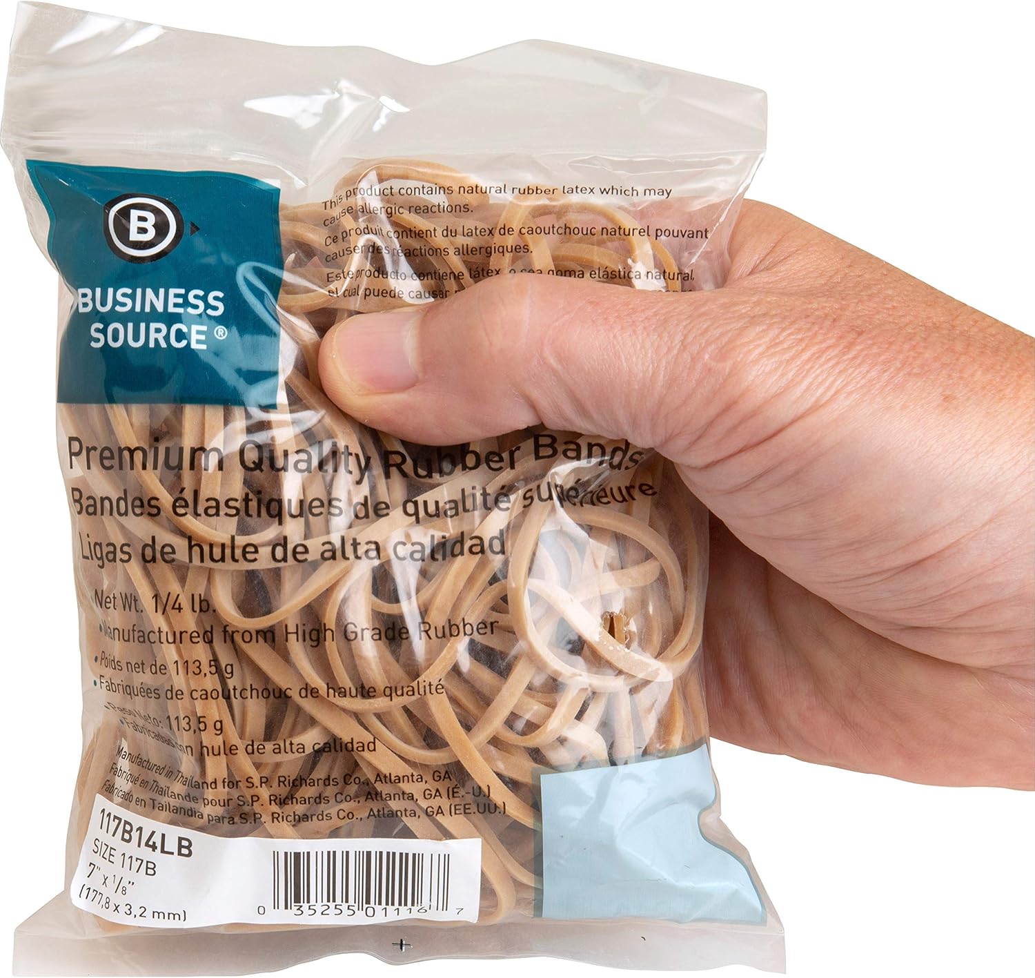 Sparco Premium Quality Rubber Bands - Size: #117B - 7in Length x 0.12in Width - 60 mil Thickness - Sustainable - 62 / Box - Natural