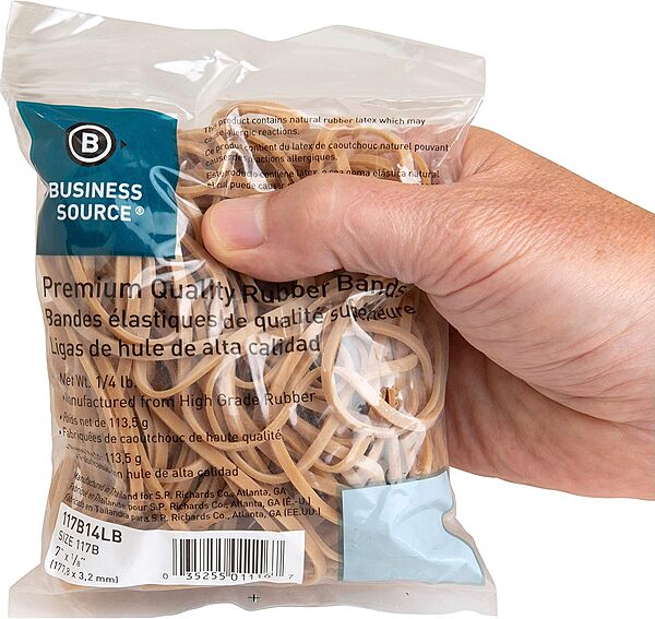 Sparco Premium Quality Rubber Bands - Size: #117B - 7in Length x 0.12in Width - 60 mil Thickness - Sustainable - 62 / Box - Natural