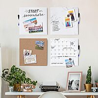 U BRANDS Cork Canvas Bulletin Board, Frameless