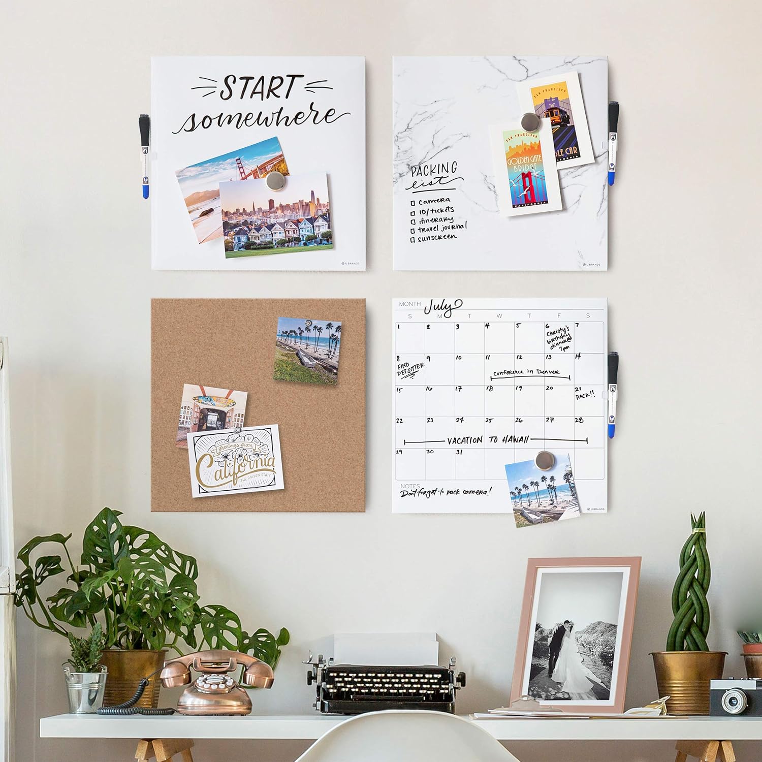 U BRANDS Cork Canvas Bulletin Board, Frameless